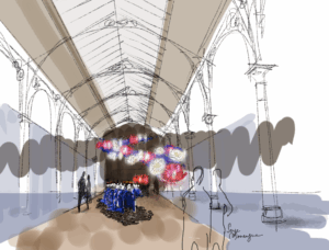 Sketch Installation Monumentale par Serge Mouangue